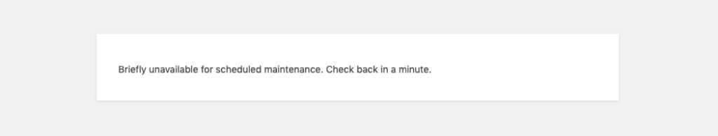 WordPress Maintenance Mode Message