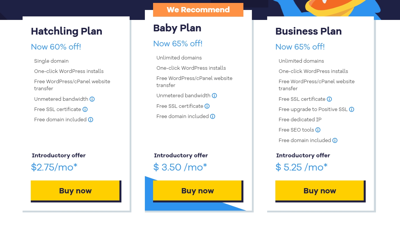 HostGator pricing plans