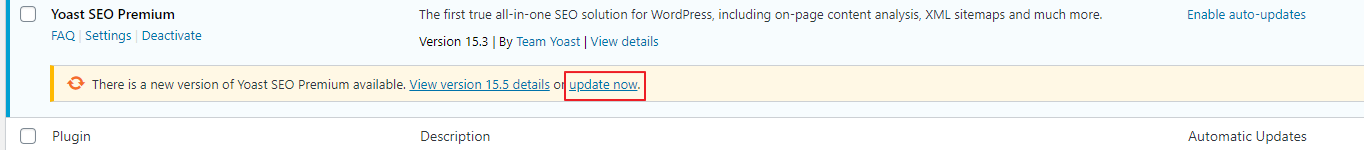 WordPress plugin updates