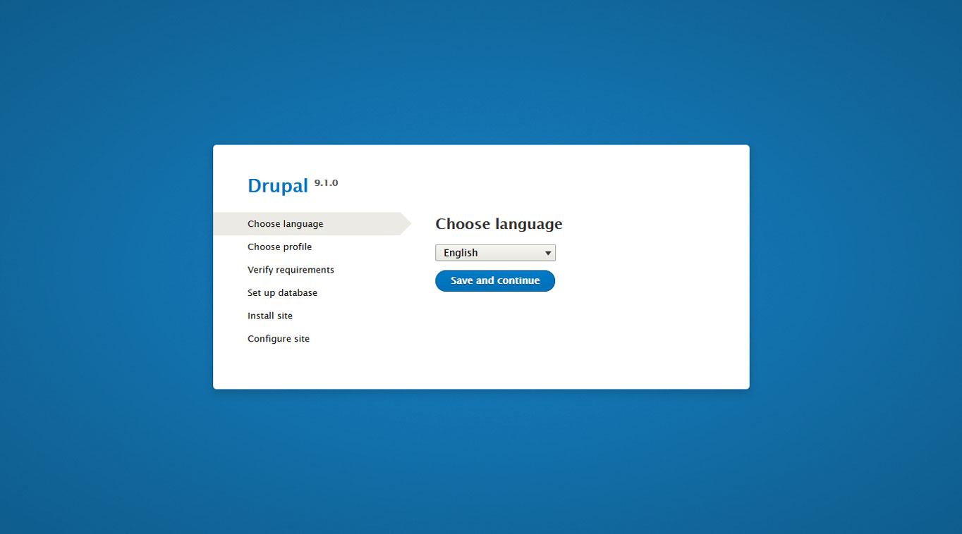 drupal installation choose language