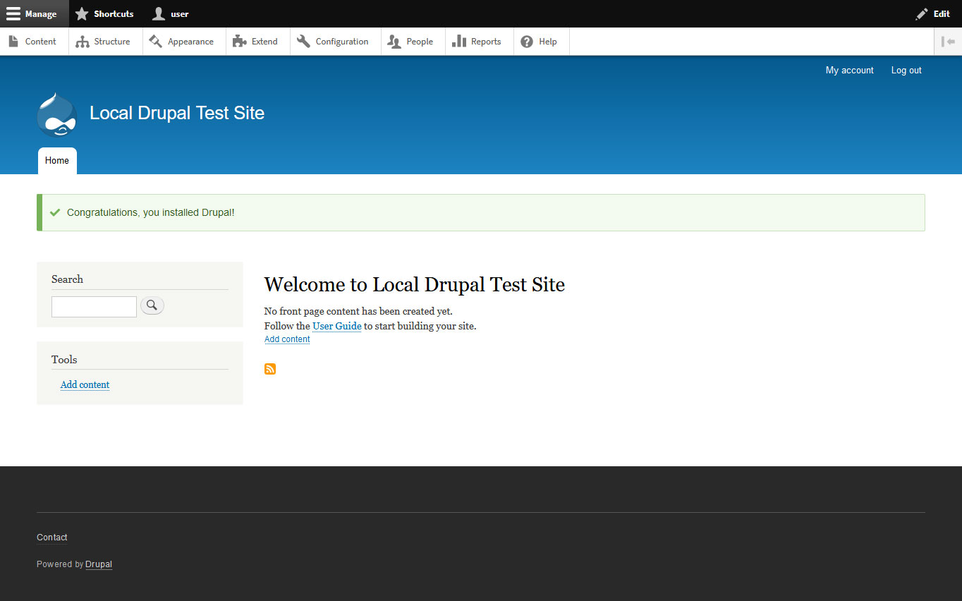 drupal installation finished