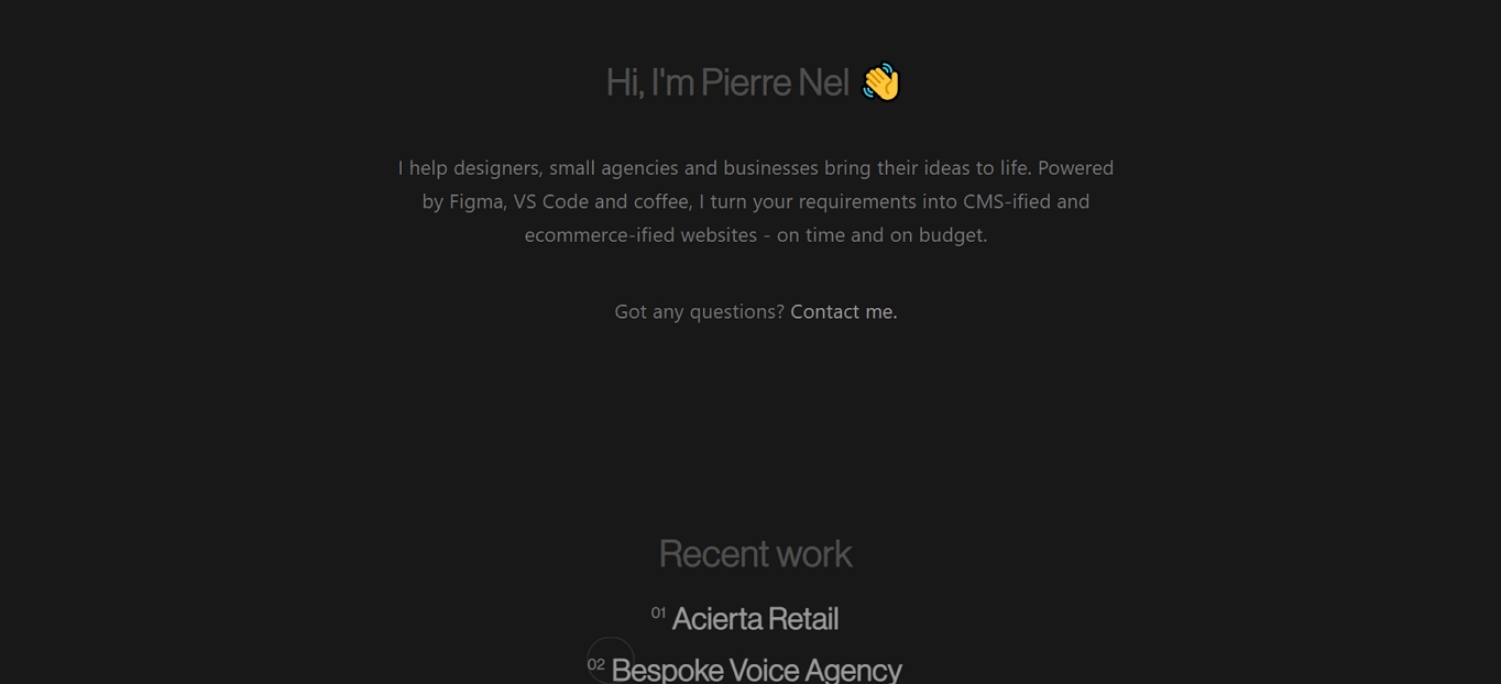 pierre nel portfolio site