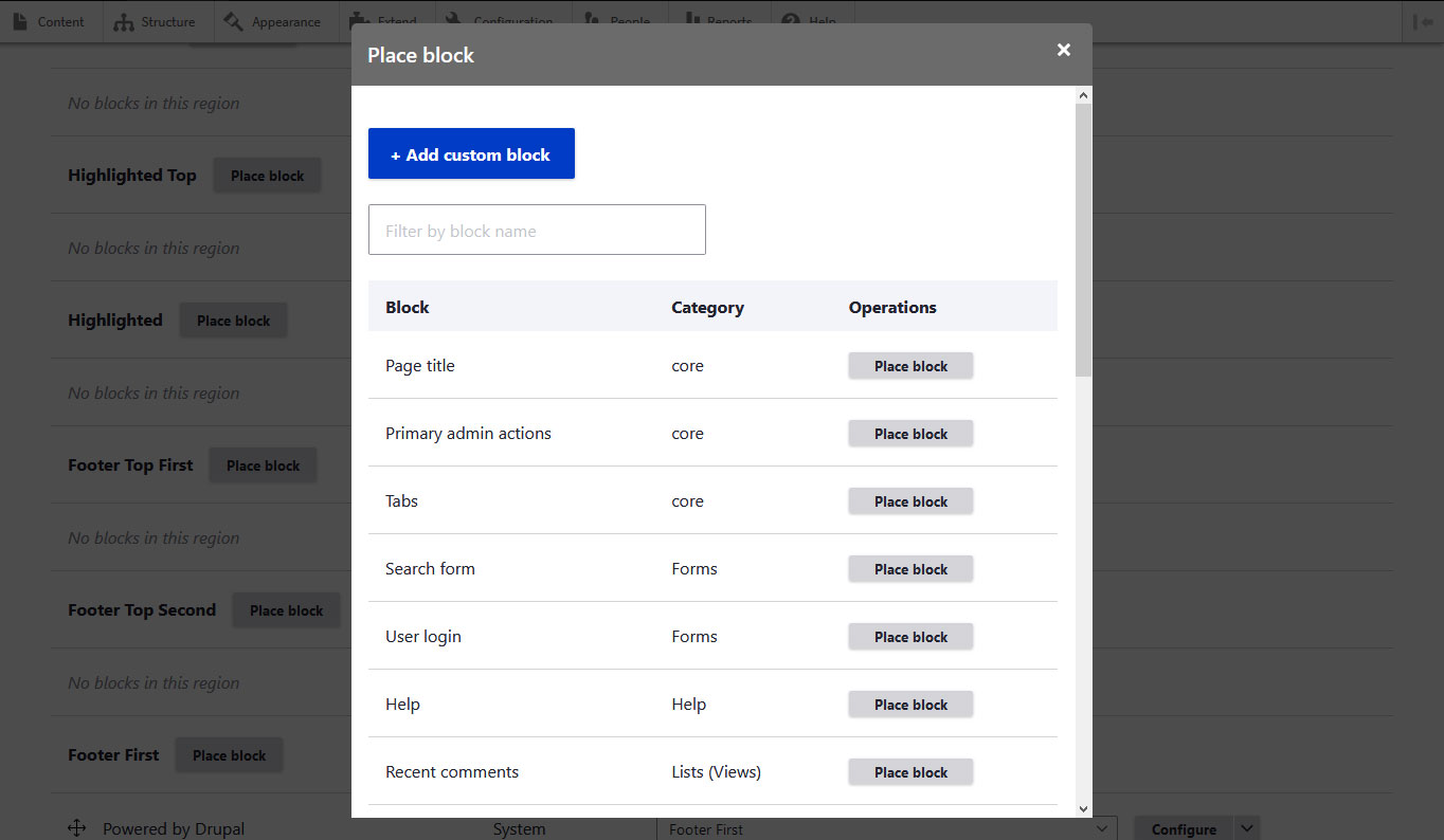 place drupal block