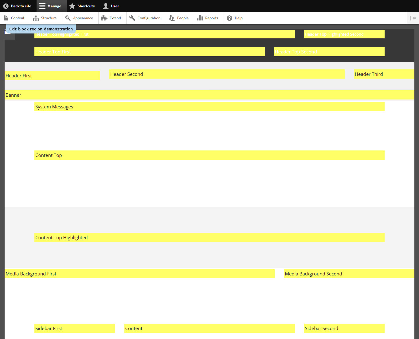 show block regions in drupal