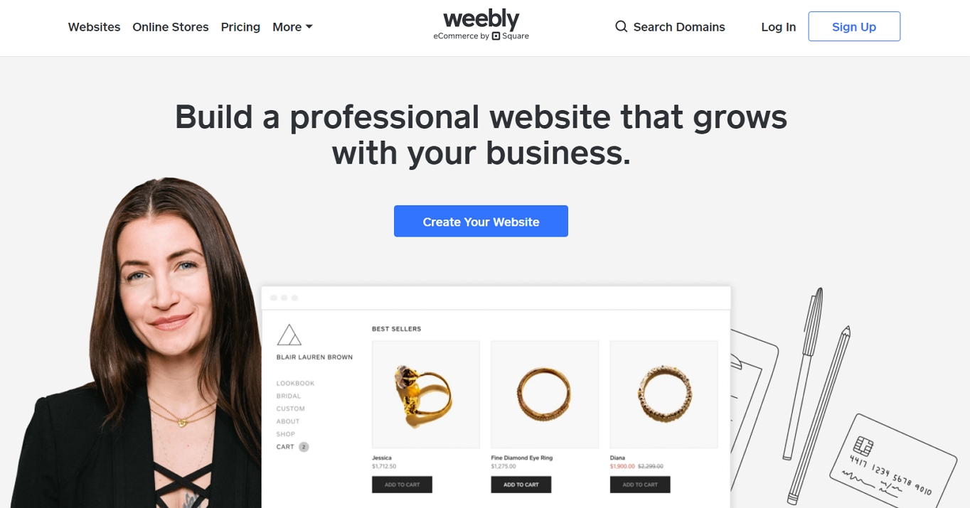 Weebly homepage 