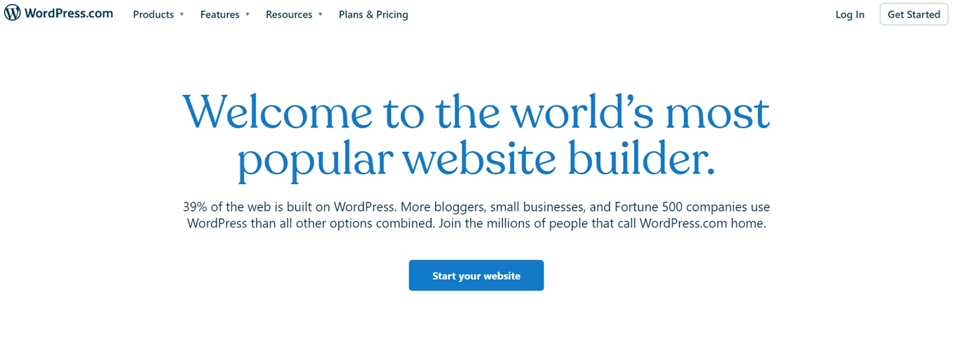 WordPress.com homepage