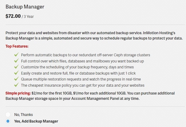 InMotion backup manager