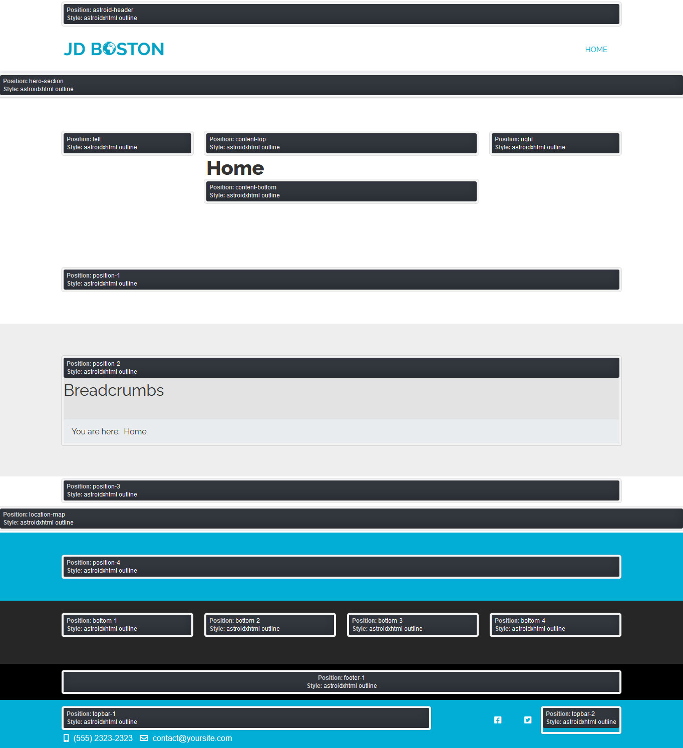 template module positions preview