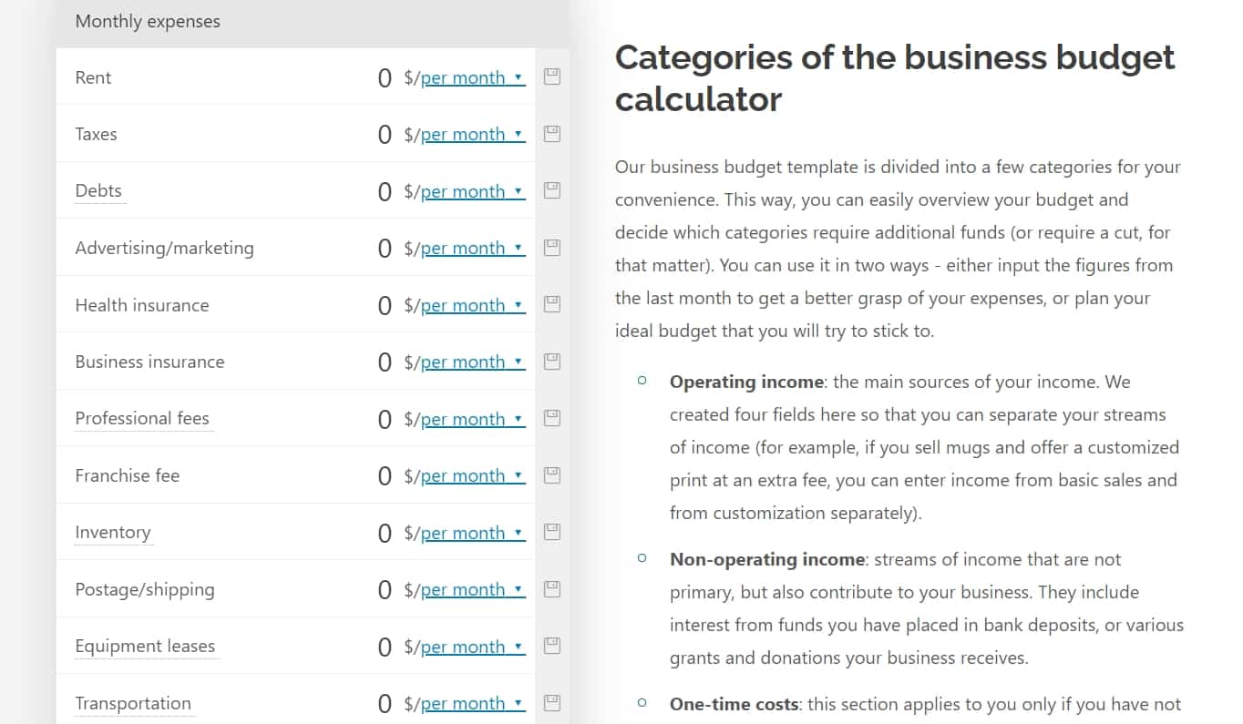 Omni business calculator