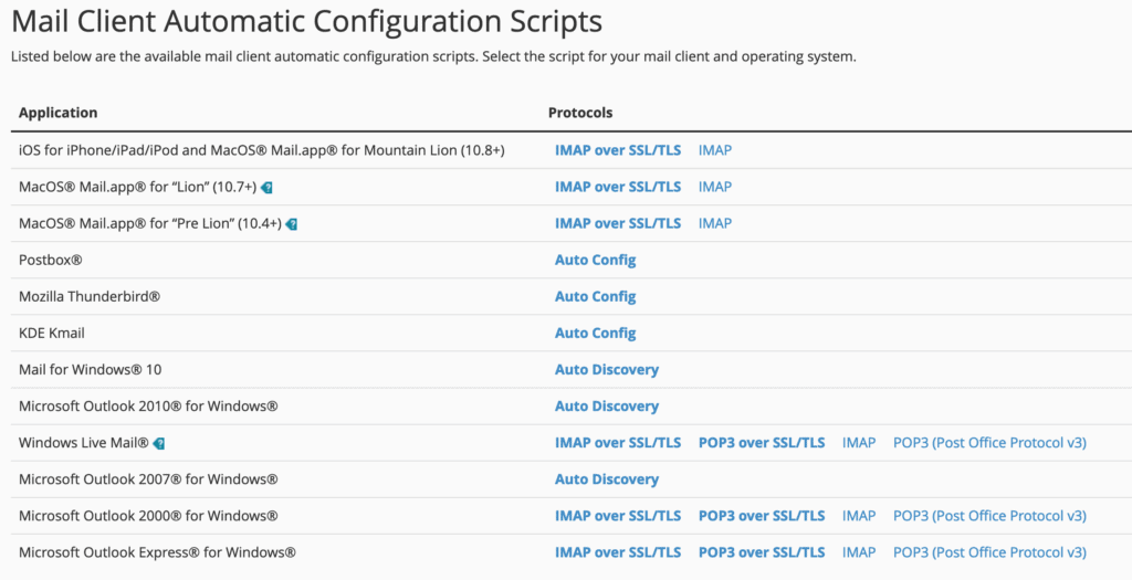 email configuration scripts