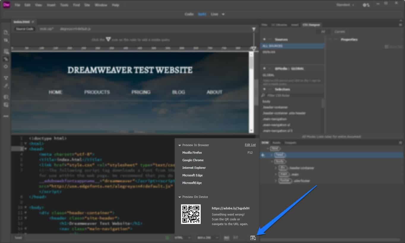 how to use dreamweaver preview functionality