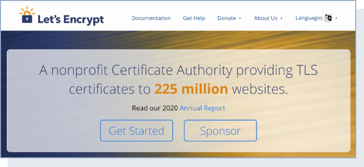 Let's Encrypt homepage