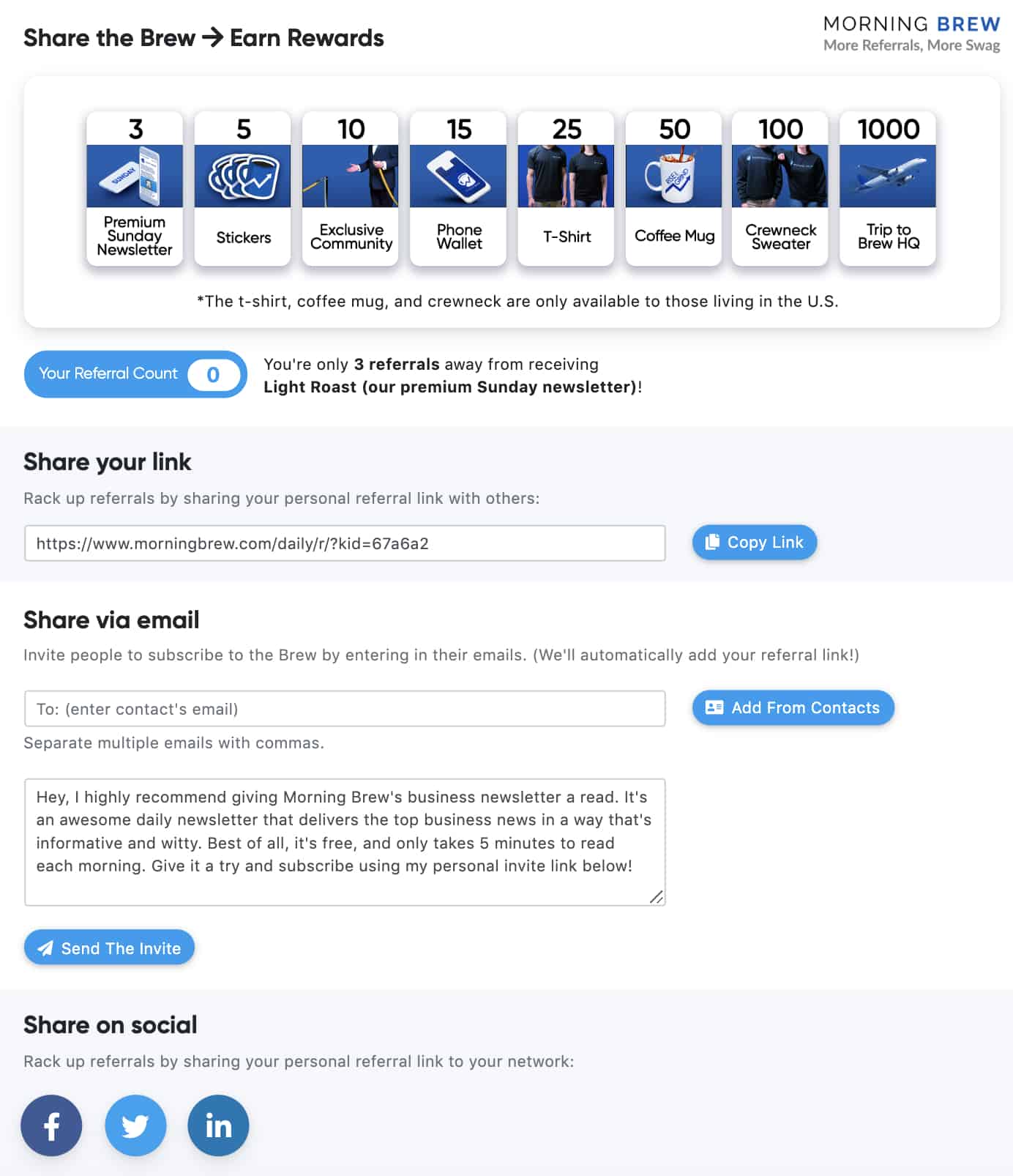 Morning Brew referral program
