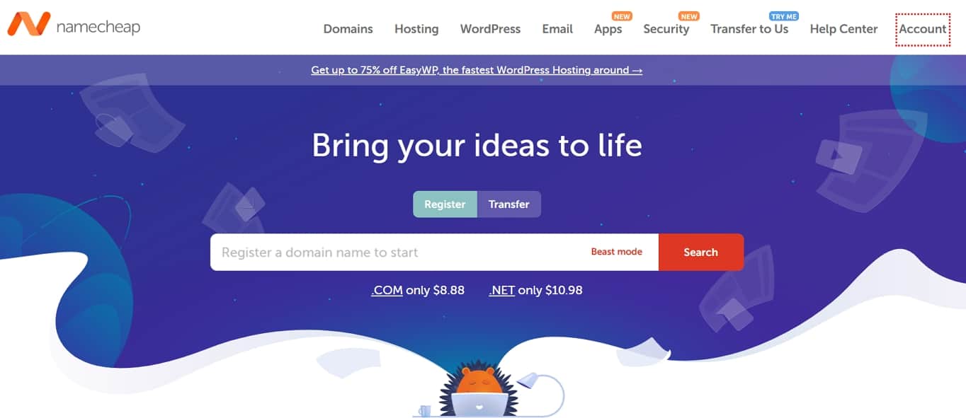 Namecheap - great for looking up domains for your small business