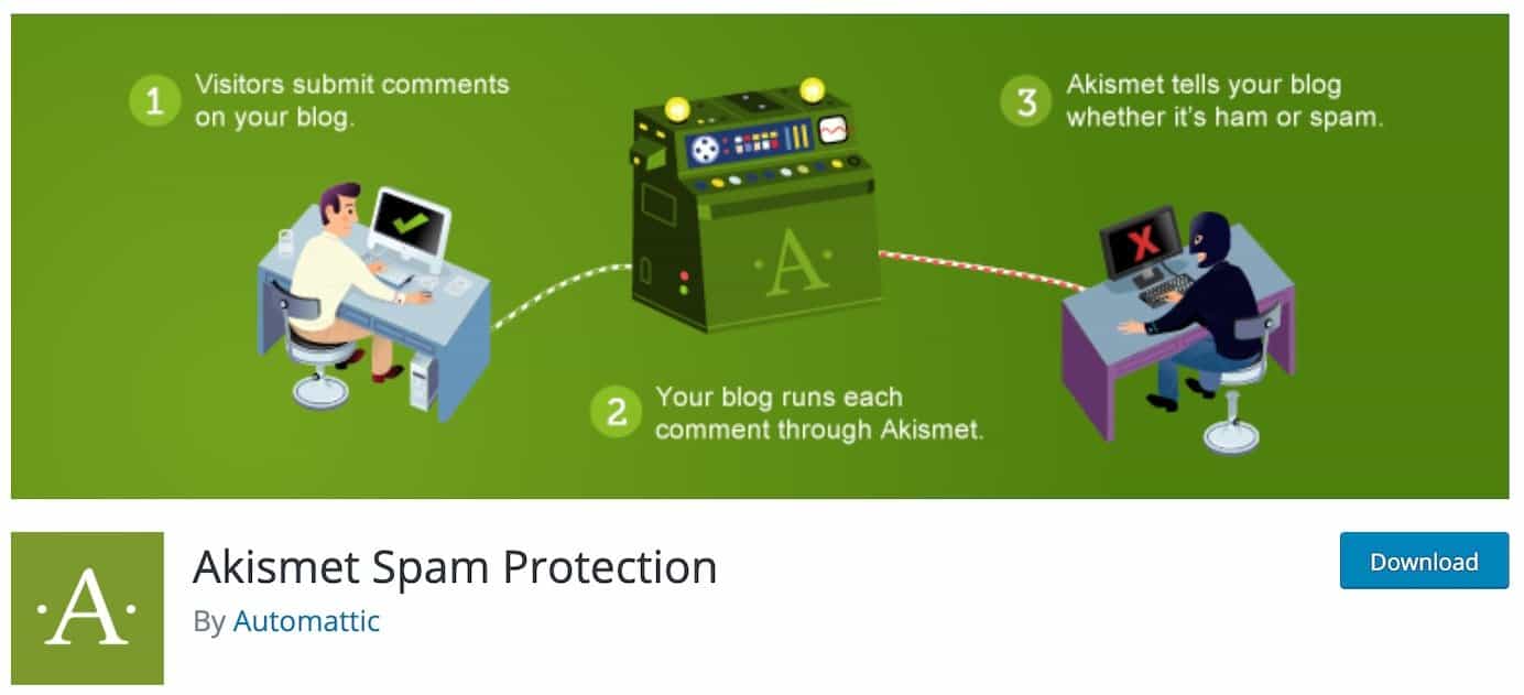 WordPress plugins for comment spam: Akismet