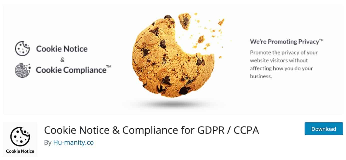 WordPress plugins for GDPR and CCPA: Cookie Notice