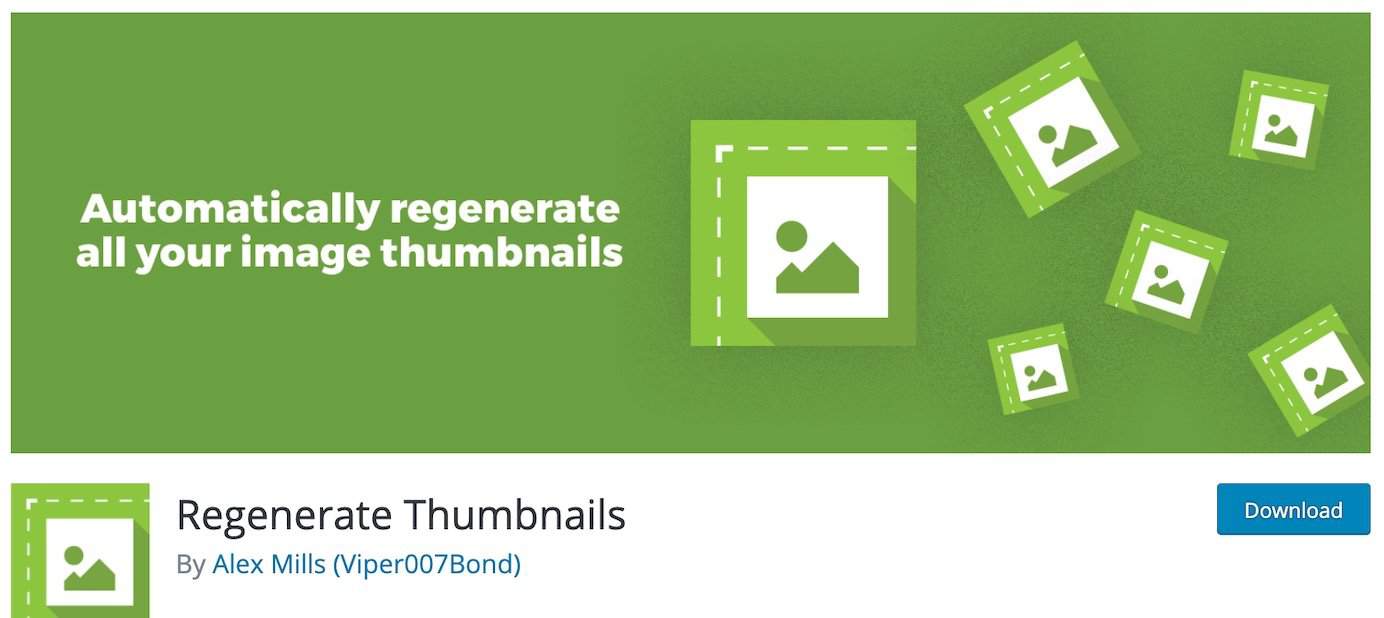 WordPress plugins for thumbnails: Regenerate Thumbnails