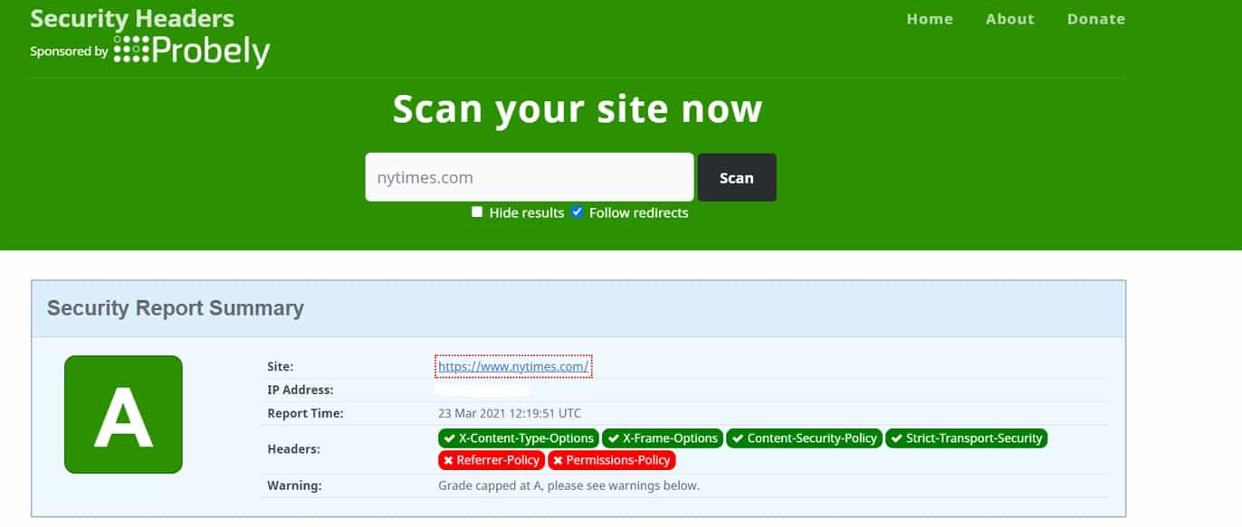 http security headers analysis