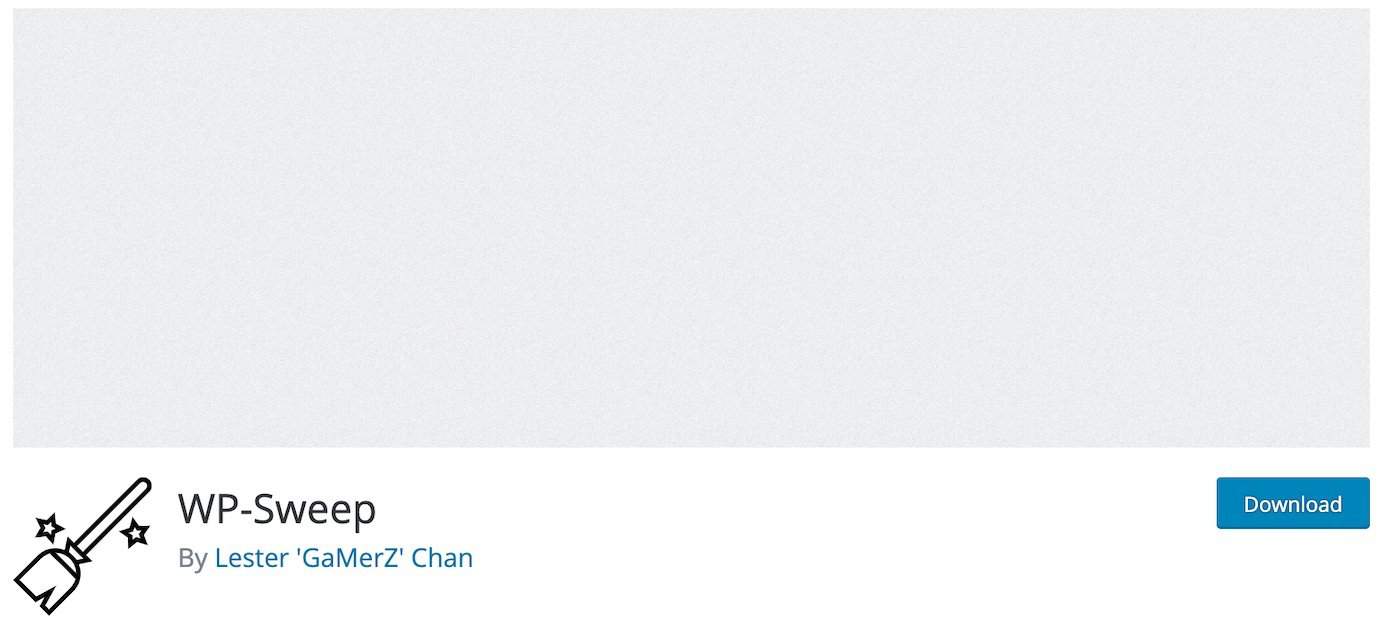WordPress plugins for maintenance: WP-Sweep