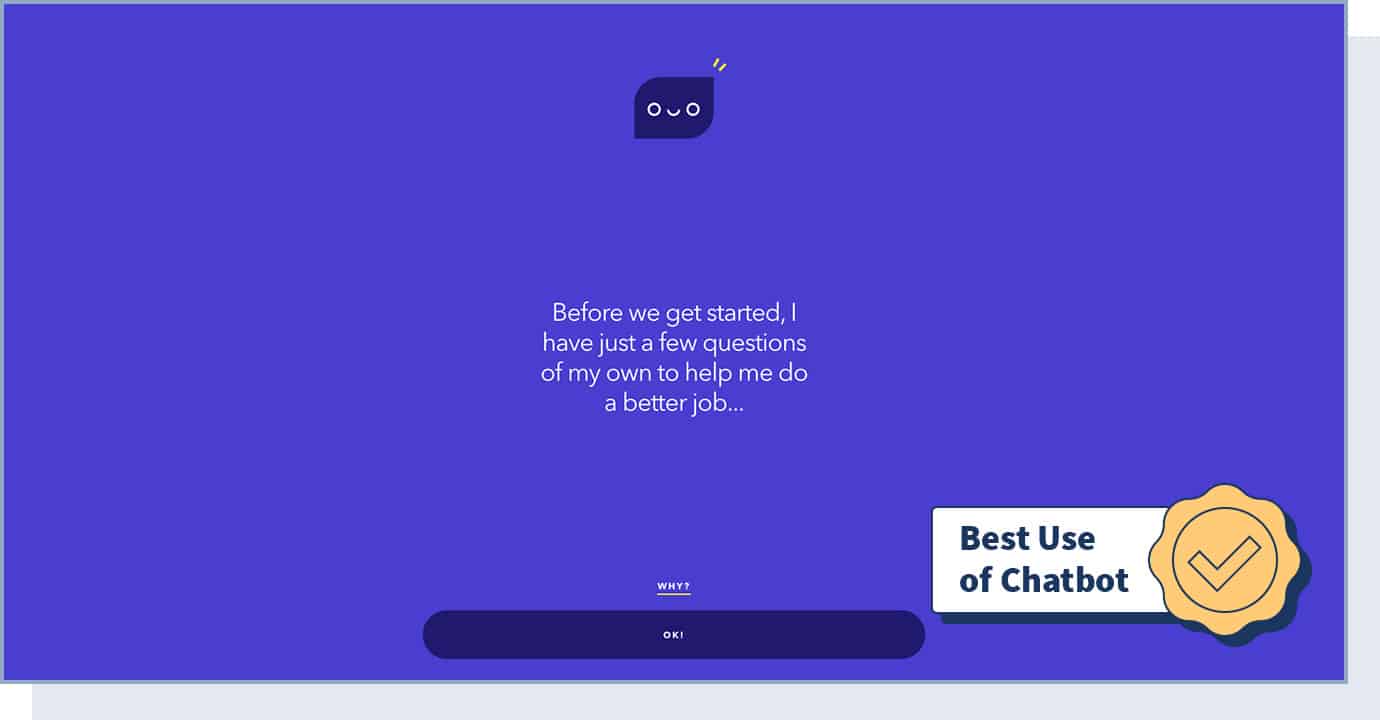 Meet Roo website with badge that says "best use of chatbot"