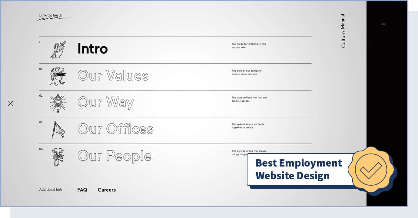 BASIC(R) Culture Manual website with badge that says "best employment website design"