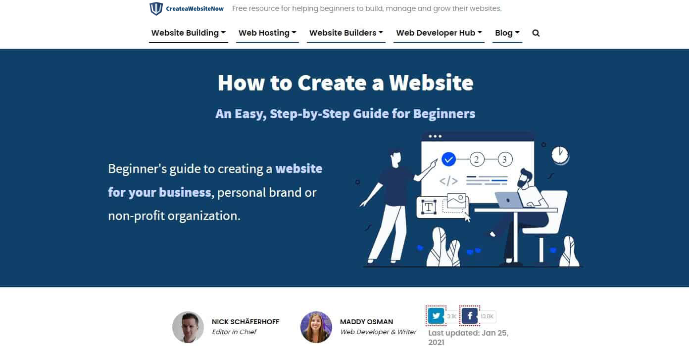 CreateaWebsiteNow Homepage