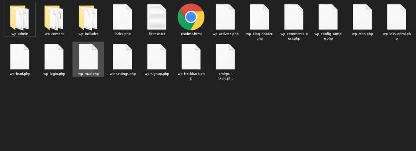 wordpress root files