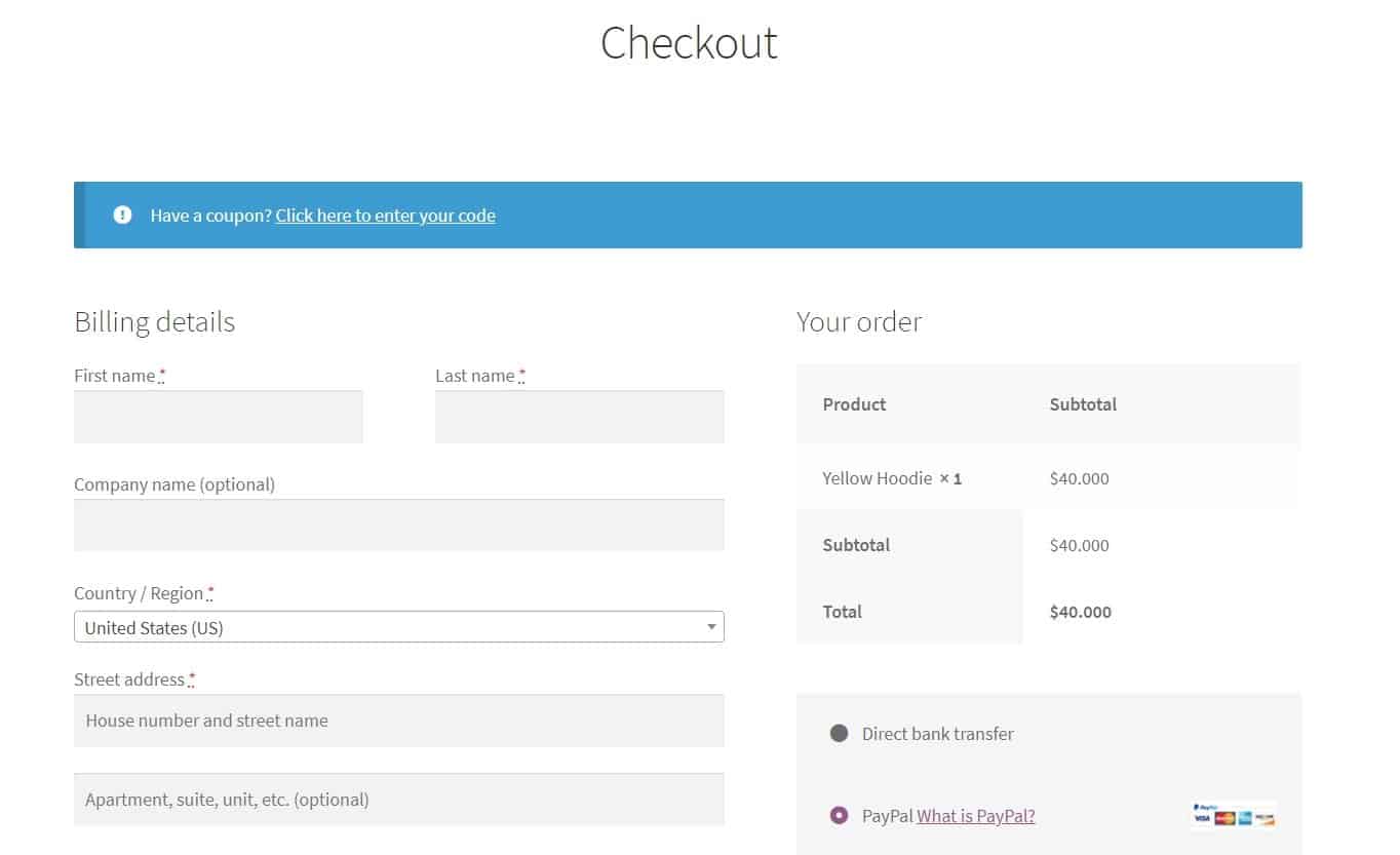 woocommerce checkout