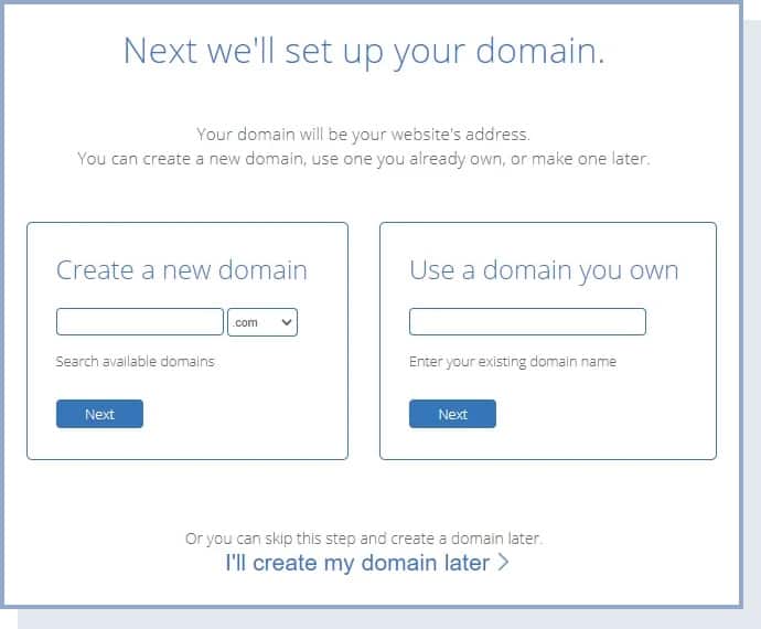 bluehost pick a domain name