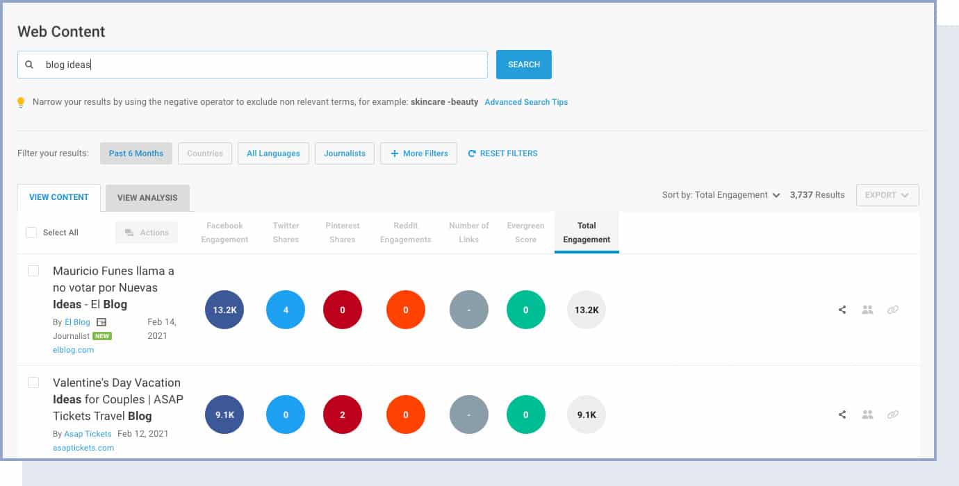 brainstorm with Buzzsumo