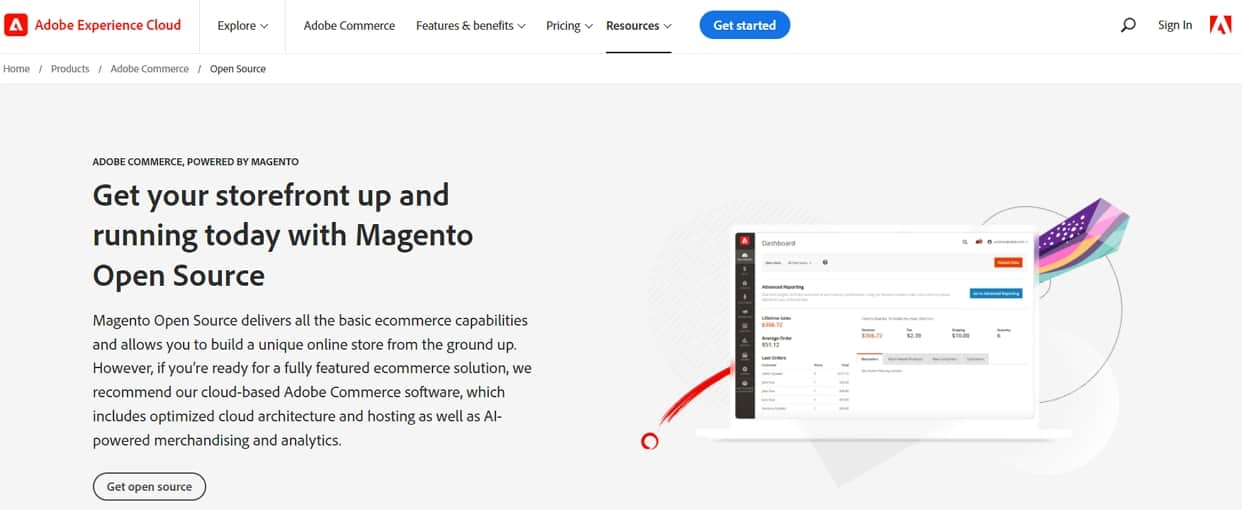 magento homepage