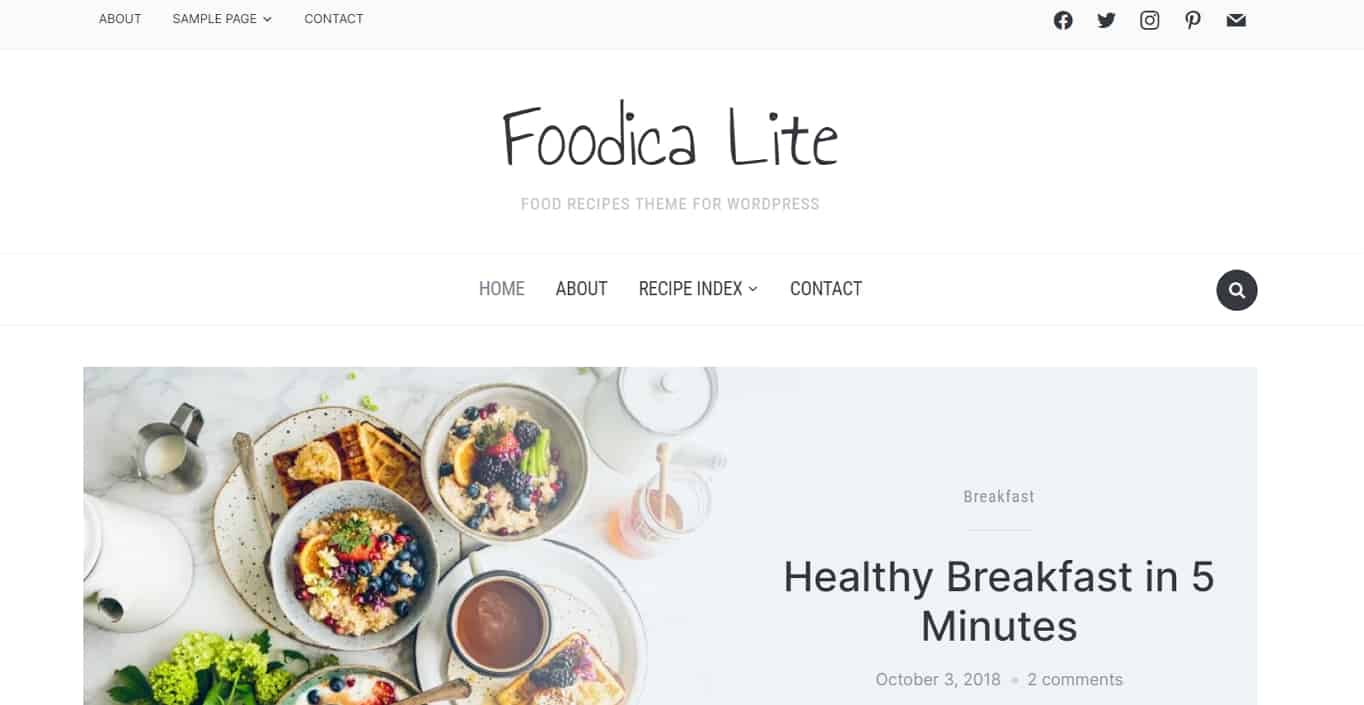 Foodica Lite Free WordPress Theme