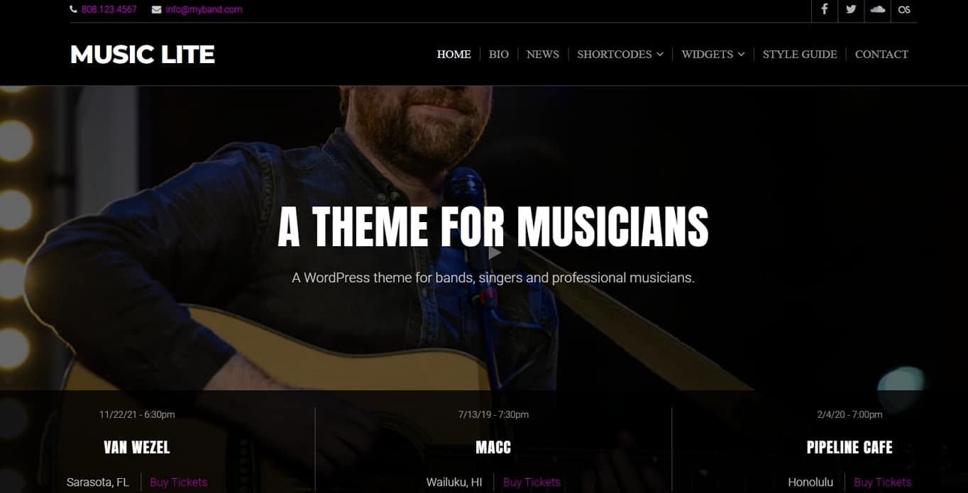 Music Lite Free WordPress Theme