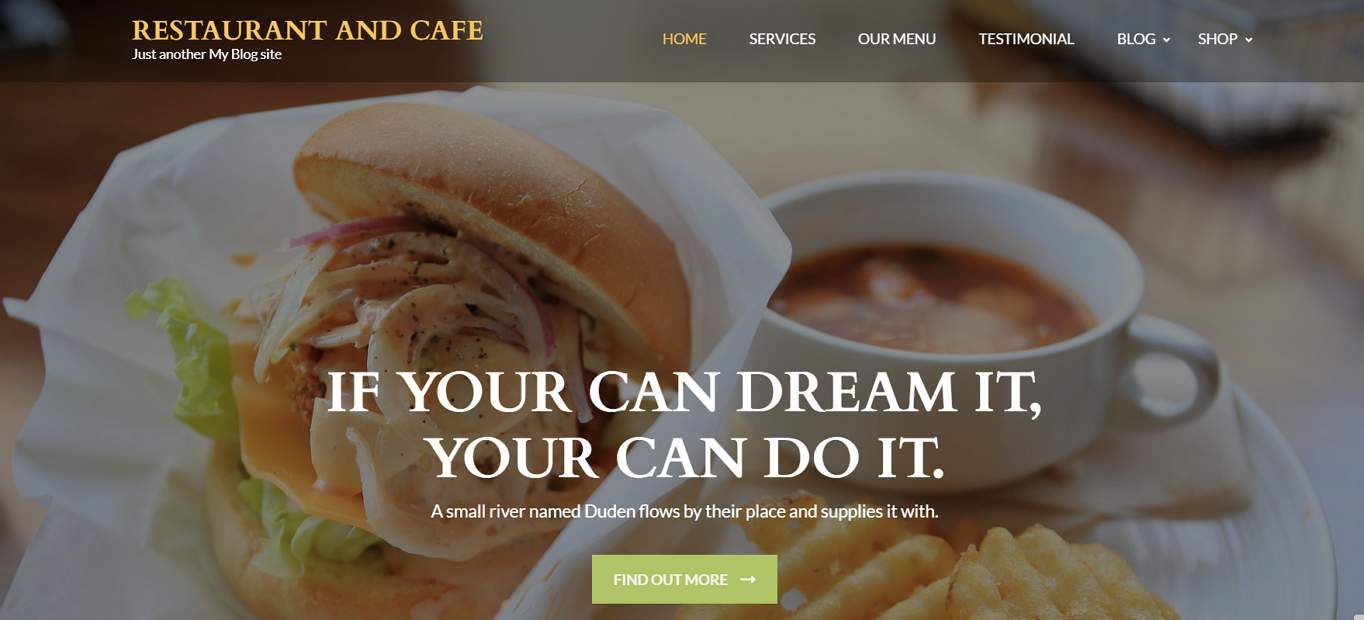 Restaurant and Cafe Free WordPress Theme